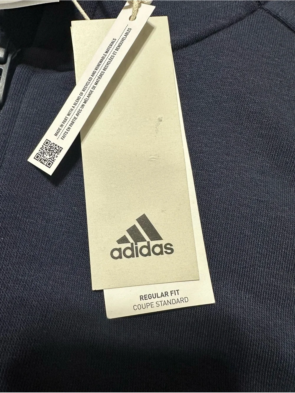 New Adidas Essentials 3 Stripe Full Zip Navy Hoodie XLT NWT Sweatshirt